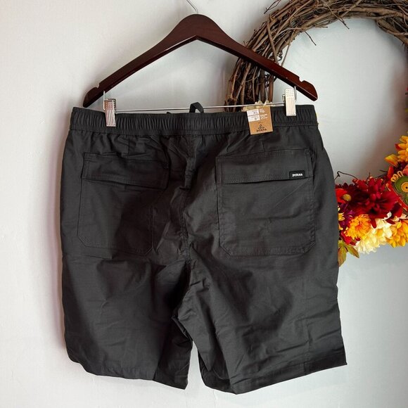 prAna Men's Double Peak E-Waist Everyday Hiking Short  XL/ 8"L in Charcoal Gray - Picture 6 of 9